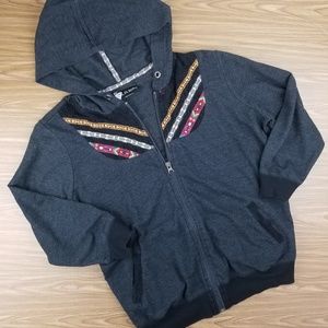 ✔Full Zip Hoodie With Tribal Embelishments XL